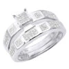 14K White Gold Invisible Set Princess Cut Diamond Engagement Ring Bridal Set 1.19 2 14K White Gold Invisible Set Princess Cut Diamond Engagement Ring Bridal Set 1.19 -Its Hot Jewelry Shop 14k gold princess cut diamond engagement ring set 119 p 6414 white