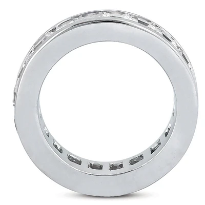 14K White Gold Princess Cut Diamond Eternity Band 3.40ct 5 14K White Gold Princess Cut Diamond Eternity Band 3.40ct - Image 3