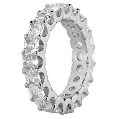 14K White Gold Princess Cut Diamond Eternity Band 5.40ct 4 14K White Gold Princess Cut Diamond Eternity Band 5.40ct - Image 2