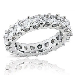 14K White Gold Princess Cut Diamond Eternity Band 5.40ct