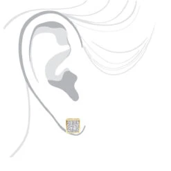 14K White Gold Princess Cut Diamond Stud Earrings 0.54ct -Its Hot Jewelry Shop 14k gold princess cut diamond stud earrings 054ct p 158 bodye