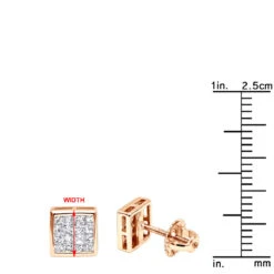 14K White Gold Princess Cut Diamond Stud Earrings 0.54ct -Its Hot Jewelry Shop 14k gold princess cut diamond stud earrings 054ct p 158 rulerro