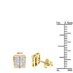 14K White Gold Princess Cut Diamond Stud Earrings 0.54ct -Its Hot Jewelry Shop 14k gold princess cut diamond stud earrings 054ct p 158 rulerye