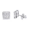 14K White Gold Princess Cut Diamond Stud Earrings 0.54ct