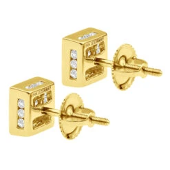 14K White Gold Princess Cut Diamond Stud Earrings For Men & Women 1 Carat 14 14K White Gold Princess Cut Diamond Stud Earrings For Men & Women 1 Carat -Its Hot Jewelry Shop 14k gold princess cut diamond stud earrings 092ct p 5681 back yellow