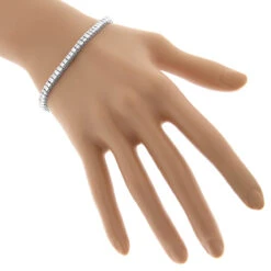 Women's 14K White Gold Princess Cut Diamond Tennis Bracelet 5 Carat -Its Hot Jewelry Shop 14k gold princess cut diamond tennis bracelet 5 carat p 254 bodwh