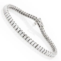 Women's 14K White Gold Princess Cut Diamond Tennis Bracelet 5 Carat