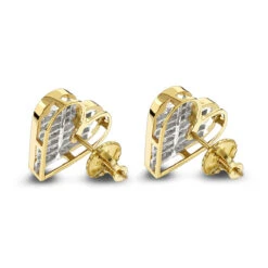 14K Yellow Gold Princess Diamond Heart Earrings 0.88ct -Its Hot Jewelry Shop 14k gold princess diamond heart earrings 088ct p 6337 backye