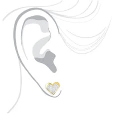 14K Yellow Gold Princess Diamond Heart Earrings 0.88ct -Its Hot Jewelry Shop 14k gold princess diamond heart earrings 088ct p 6337 bodye