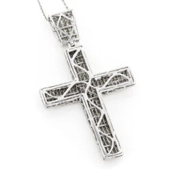 14K White Gold Princess Invisible Diamond Cross Pendant 7.53 10 14K White Gold Princess Invisible Diamond Cross Pendant 7.53 -Its Hot Jewelry Shop 14k gold princess invisible diamond cross pendant 753 p 35767 backwh