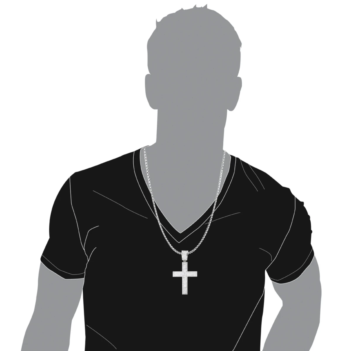 14K White Gold Princess Invisible Diamond Cross Pendant 7.53 7 14K White Gold Princess Invisible Diamond Cross Pendant 7.53 - Image 5