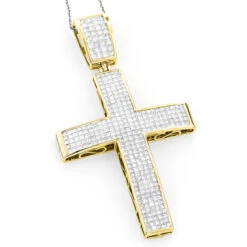 14K White Gold Princess Invisible Diamond Cross Pendant 7.53 8 14K White Gold Princess Invisible Diamond Cross Pendant 7.53 -Its Hot Jewelry Shop 14k gold princess invisible diamond cross pendant 753 p 35767 ye