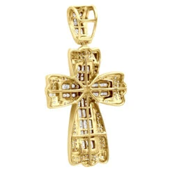 14K White Gold Princess & Round Diamond Cross Pendant 2.28ct 14 14K White Gold Princess & Round Diamond Cross Pendant 2.28ct -Its Hot Jewelry Shop 14k gold princess round diamond cross pendant 228ct p 6597 back yellow