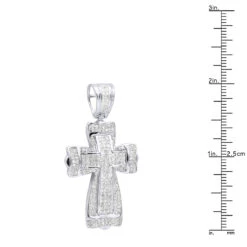 14K White Gold Princess & Round Diamond Cross Pendant 2.28ct 17 14K White Gold Princess & Round Diamond Cross Pendant 2.28ct -Its Hot Jewelry Shop 14k gold princess round diamond cross pendant 228ct p 6597 ruler white