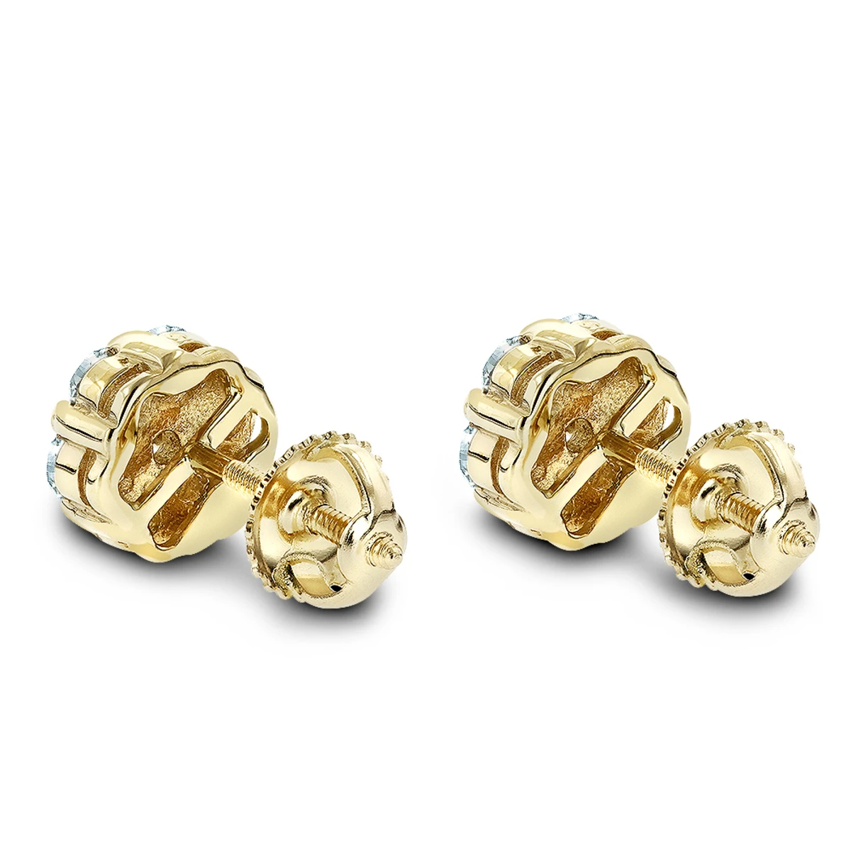 14K White Gold Prong Round Diamond Clusters Earrings 1ct Studs 6 14K White Gold Prong Round Diamond Clusters Earrings 1ct Studs - Image 4