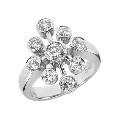 14K White Gold Right Hand Diamond Ladies Ring 0.75ct 3 14K White Gold Right Hand Diamond Ladies Ring 0.75ct