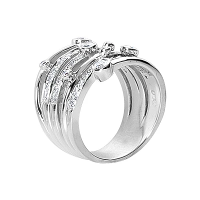 14K White Gold Right Hand Diamond Ladies Ring 1.23ct 5 14K White Gold Right Hand Diamond Ladies Ring 1.23ct - Image 3