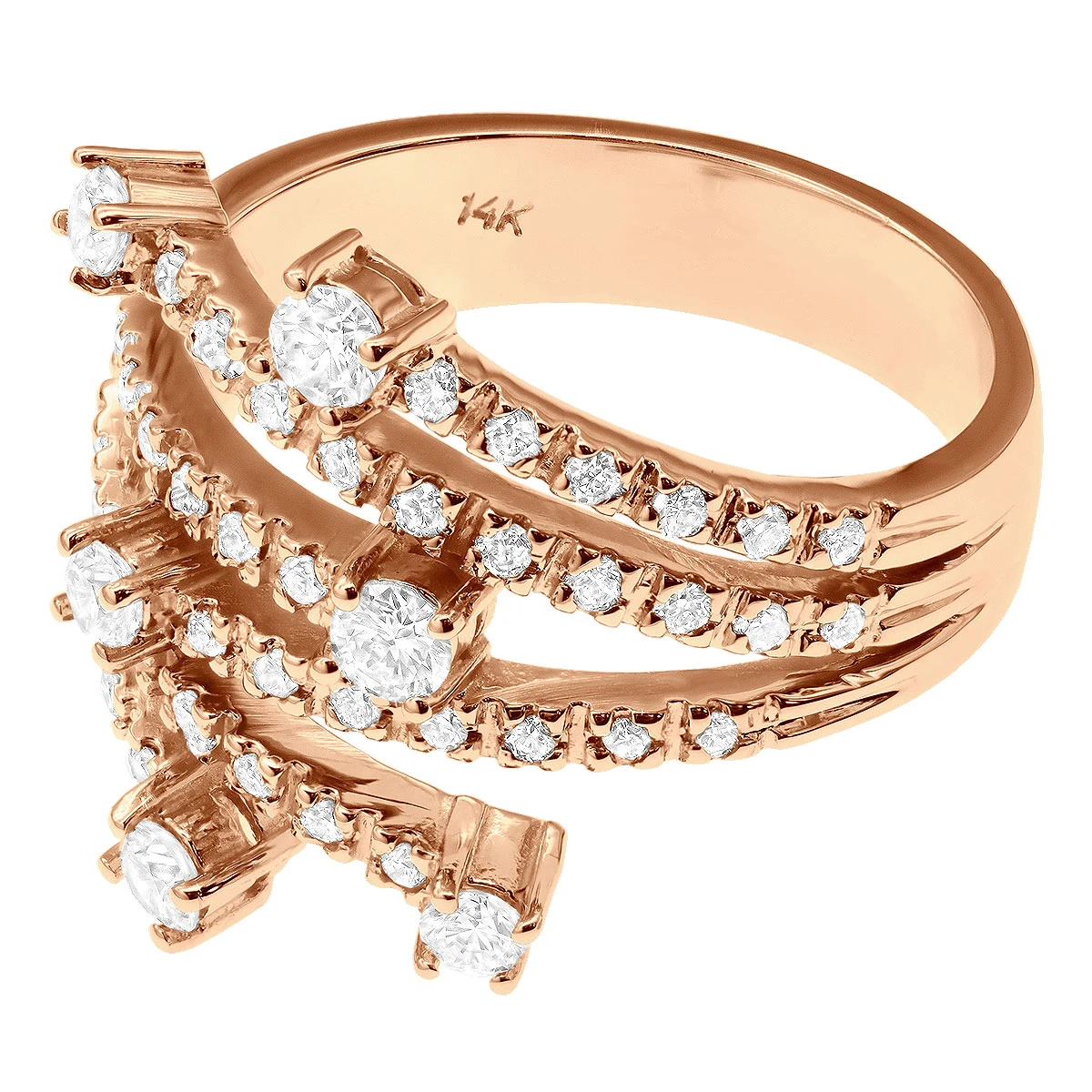 14K White Gold Right Hand Diamond Ring 0.94ct 8 14K White Gold Right Hand Diamond Ring 0.94ct - Image 6