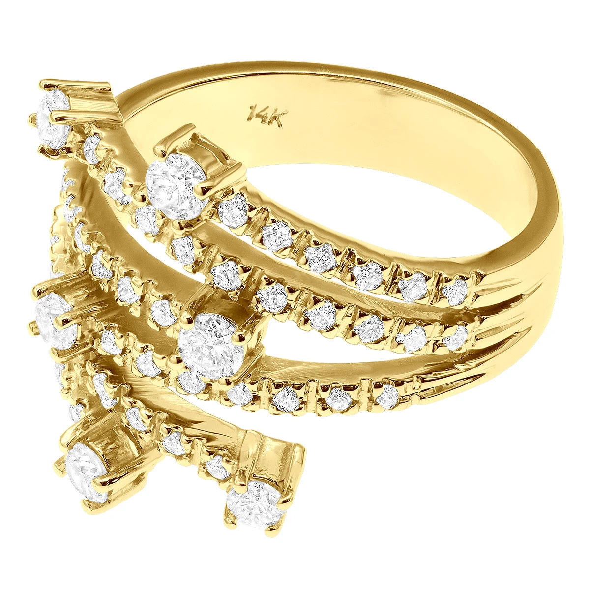 14K White Gold Right Hand Diamond Ring 0.94ct 7 14K White Gold Right Hand Diamond Ring 0.94ct - Image 5