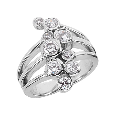 14K White Gold Right Hand Diamond Ring 1.10ct 3 14K White Gold Right Hand Diamond Ring 1.10ct