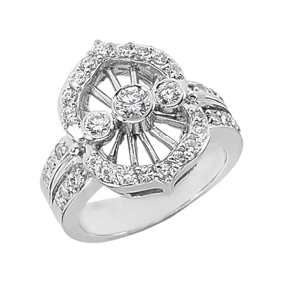 14K White Gold Right Hand Ladies Diamond Ring 0.80ct 3 14K White Gold Right Hand Ladies Diamond Ring 0.80ct