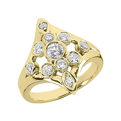 14K White Gold Right Hand Ladies Diamond Ring 0.85ct 4 14K White Gold Right Hand Ladies Diamond Ring 0.85ct - Image 2