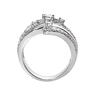 14K White Gold Right Hand Ladies Diamond Ring 1.18ct 5 14K White Gold Right Hand Ladies Diamond Ring 1.18ct - Image 3