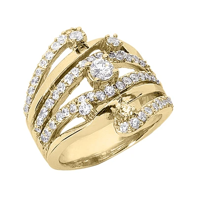 14K White Gold Right Hand Ladies Diamond Ring 1.18ct 4 14K White Gold Right Hand Ladies Diamond Ring 1.18ct - Image 2