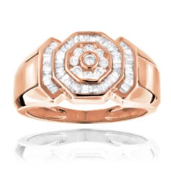 14K White Gold Round And Baguette Diamond Men's Ring 0.6ct 9 14K White Gold Round And Baguette Diamond Men's Ring 0.6ct -Its Hot Jewelry Shop 14k gold round and baguette diamond mens ring 095ct p 148 ro