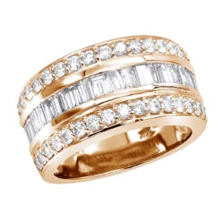 Unique Wedding Bands 14K White Gold VS Round And Baguette Diamond Ring 2.86ct -Its Hot Jewelry Shop 14k gold round baguette diamond band 286ct p 6124 ro