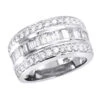 Unique Wedding Bands 14K White Gold VS Round And Baguette Diamond Ring 2.86ct -Its Hot Jewelry Shop 14k gold round baguette diamond band 286ct p 6124 wh