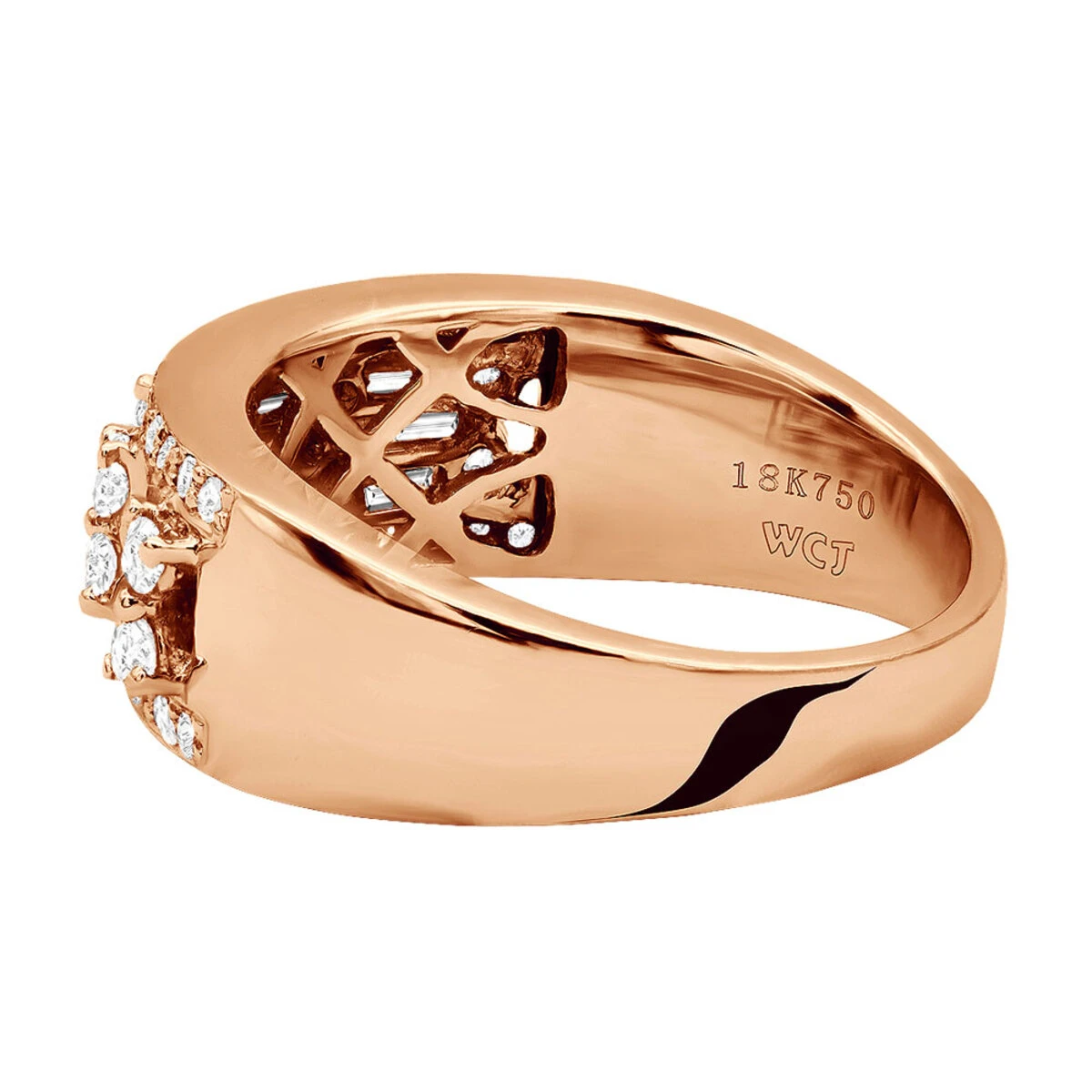 14K White Gold Round & Baguette Diamond Bands Item 1.10ct 8 14K White Gold Round & Baguette Diamond Bands Item 1.10ct - Image 6