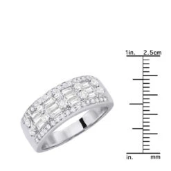 14K White Gold Round & Baguette Diamond Bands Item 1.10ct 17 14K White Gold Round & Baguette Diamond Bands Item 1.10ct -Its Hot Jewelry Shop 14k gold round baguette diamond bands item 110ct p 6097 ruler white
