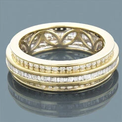 14K Yellow Gold Round Baguette Diamond Eternity Ring 2.01ct 5/16 In (7.5mm) -Its Hot Jewelry Shop 14k gold round baguette diamond eternity ring 201ct p 22507back