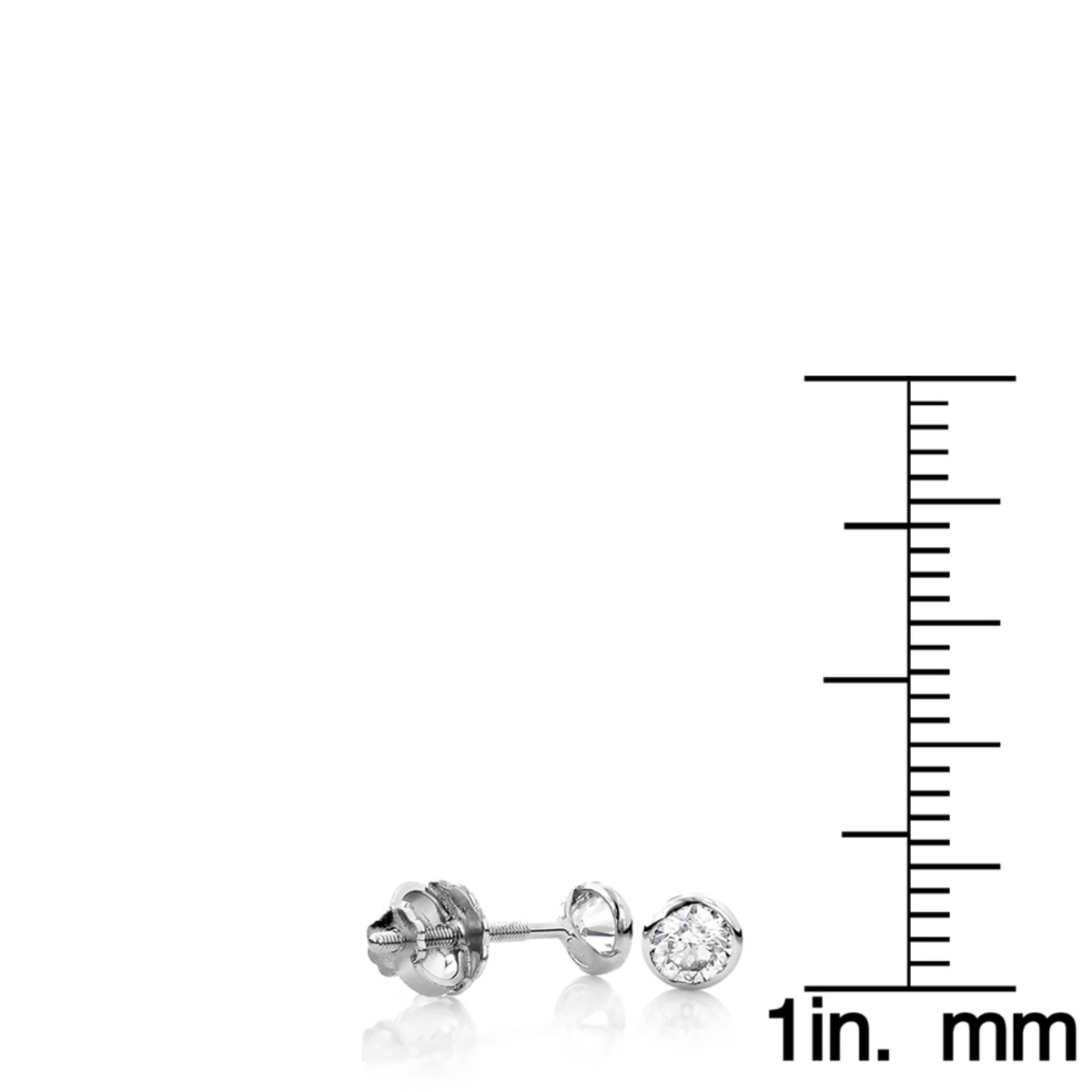 14K Rose Gold Round Diamond Bezel Stud Earrings 0.30ct 8 14K Rose Gold Round Diamond Bezel Stud Earrings 0.30ct - Image 6