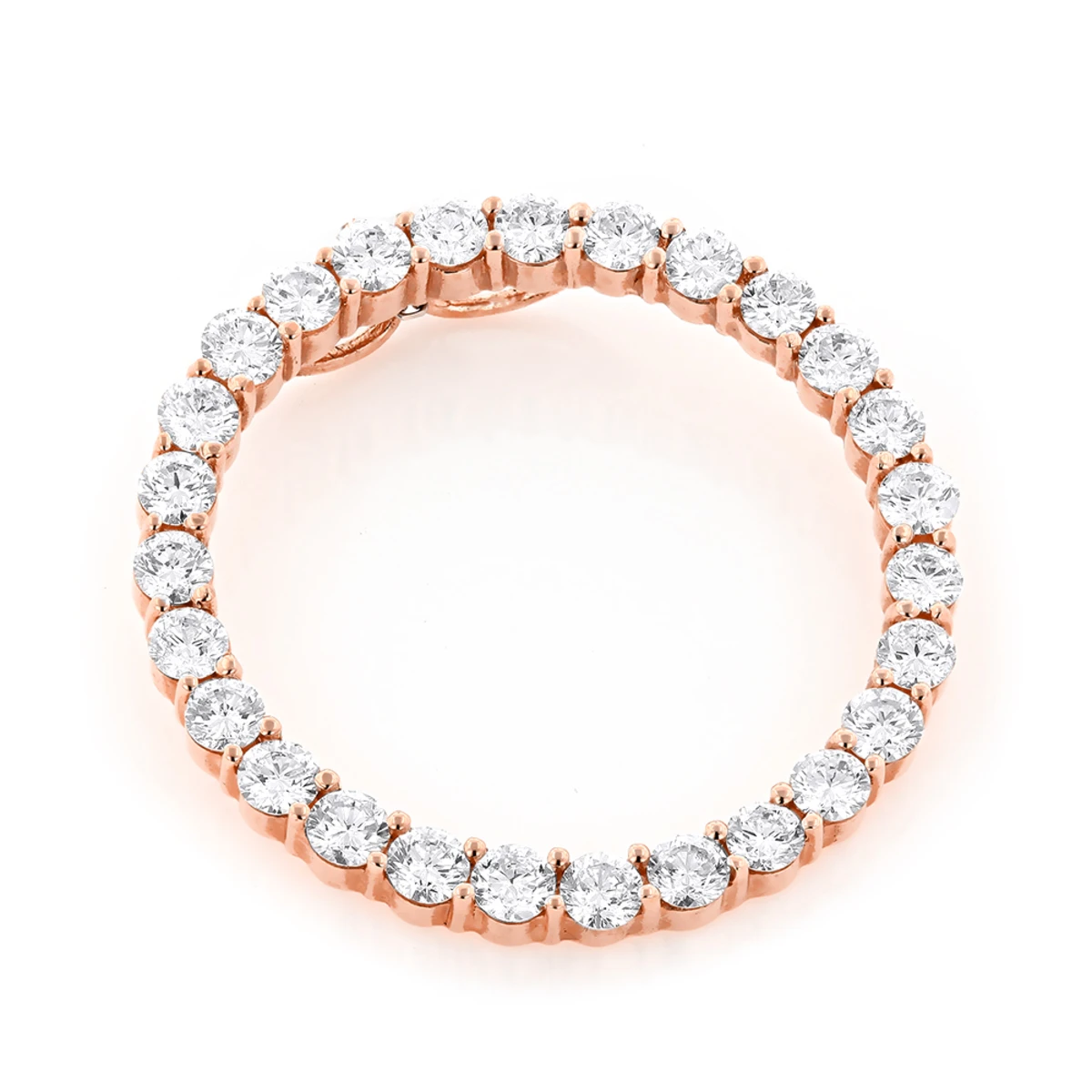 Round Diamond Circle Of Love Pendant 4.4ct 14K Yellow Gold 5 Round Diamond Circle Of Love Pendant 4.4ct 14K Yellow Gold - Image 3