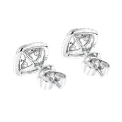 14K White Gold Round Diamond Cluster Earrings Studs 1.5ct By Luxurman -Its Hot Jewelry Shop 14k gold round diamond cluster earrings studs 16ct by luxurman backwh