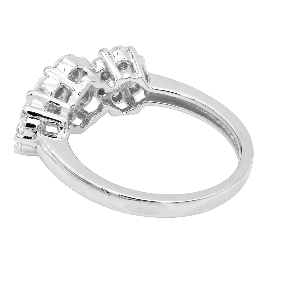 14K White Gold Round Diamond Cluster Ring Flower 0.78ct 6 14K White Gold Round Diamond Cluster Ring Flower 0.78ct - Image 4