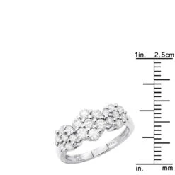 14K White Gold Round Diamond Cluster Ring Flower 0.78ct 17 14K White Gold Round Diamond Cluster Ring Flower 0.78ct -Its Hot Jewelry Shop 14k gold round diamond cluster ring flower 078ct p 5829 rulerwh