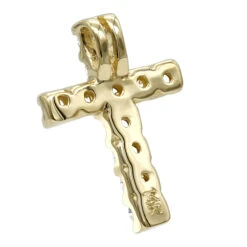 14K Yellow Gold Round Diamond Cross Necklace 0.33ct -Its Hot Jewelry Shop 14k gold round diamond cross necklace 033ct p 26523 backye