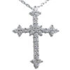14K White Gold Round Diamond Cross Necklace 0.45ct -Its Hot Jewelry Shop 14k gold round diamond cross necklace 045ct p 26543 white 20220426