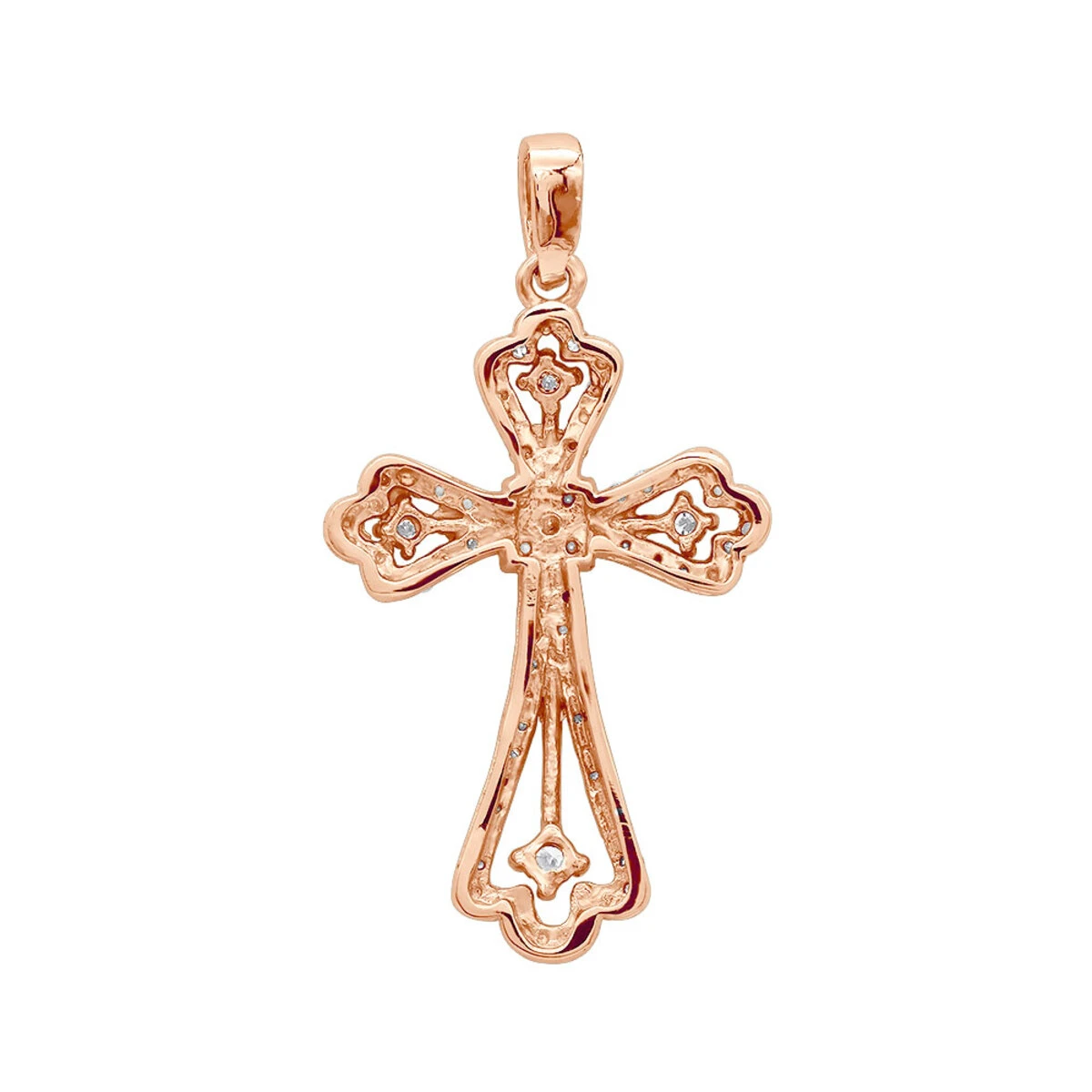 14K White Gold Round Diamond Cross Necklace 0.70ct 8 14K White Gold Round Diamond Cross Necklace 0.70ct - Image 6