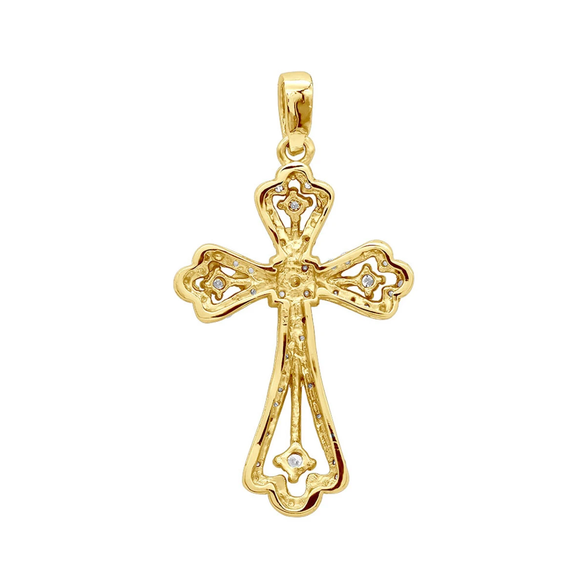 14K White Gold Round Diamond Cross Necklace 0.70ct 7 14K White Gold Round Diamond Cross Necklace 0.70ct - Image 5