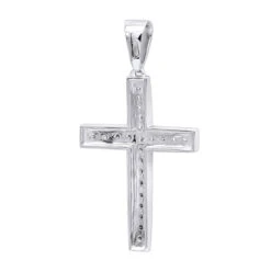14K White Gold Round Diamond Cross Necklace 1.36ct -Its Hot Jewelry Shop 14k gold round diamond cross necklace 136ct p 26526 backwh