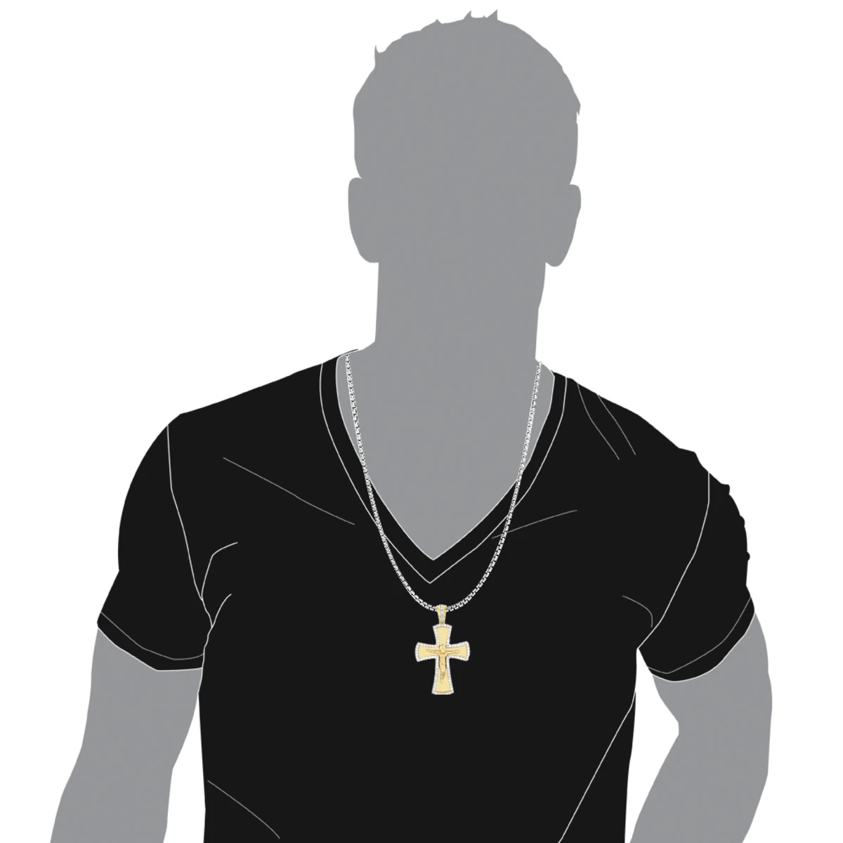 14K Yellow Gold Round Diamond Cross Pendant 1.2ct 7 14K Yellow Gold Round Diamond Cross Pendant 1.2ct - Image 5