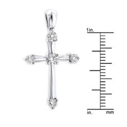 14K White Gold Round Diamond Cross Pendant 0.33ct 17mm 5 Stones 15 14K White Gold Round Diamond Cross Pendant 0.33ct 17mm 5 Stones -Its Hot Jewelry Shop 14k gold round diamond cross pendant 030ct p 26552 rulerwh