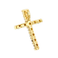 14K Yellow Gold Round Diamond Cross Pendant 0.33ct 14mm 10 14K Yellow Gold Round Diamond Cross Pendant 0.33ct 14mm -Its Hot Jewelry Shop 14k gold round diamond cross pendant 033ct p 26547 backye