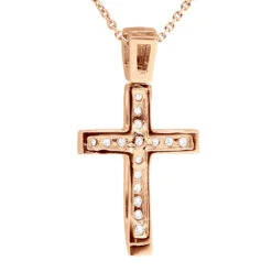 14K White Gold Round Diamond Cross Pendant 0.48ct -Its Hot Jewelry Shop 14k gold round diamond cross pendant 048ct p 26519 back rose 20221011 20221027