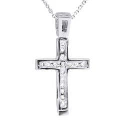 14K White Gold Round Diamond Cross Pendant 0.48ct -Its Hot Jewelry Shop 14k gold round diamond cross pendant 048ct p 26519 back white 20221011 20221027