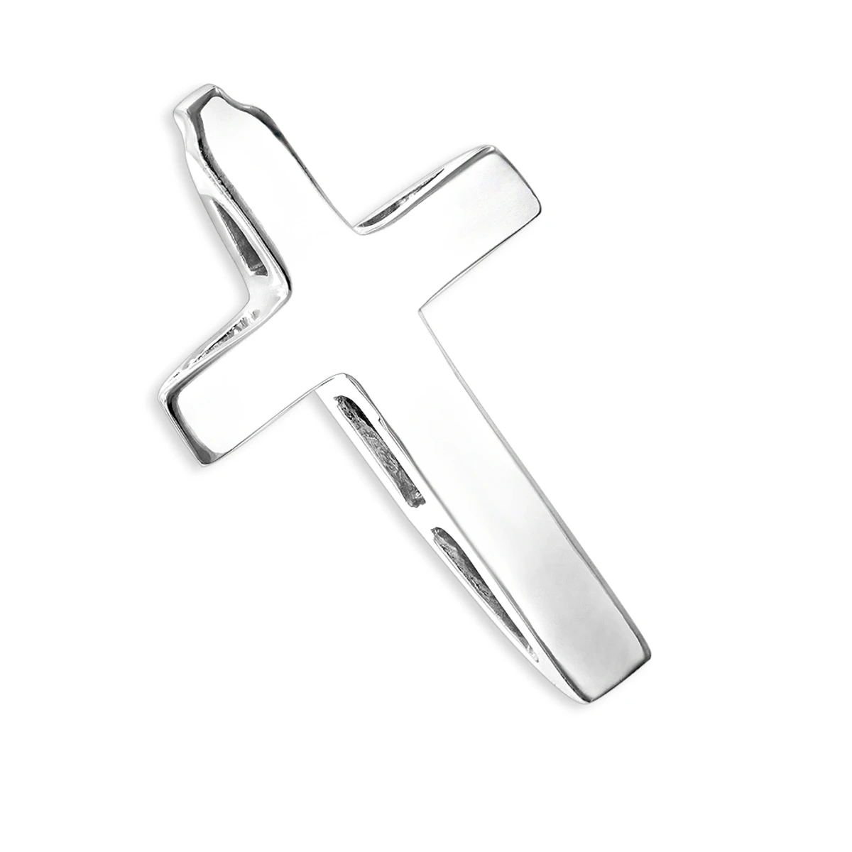 14K White Gold Round Diamond Cross Pendant By Luxurman 0.59ct 6 14K White Gold Round Diamond Cross Pendant By Luxurman 0.59ct - Image 4